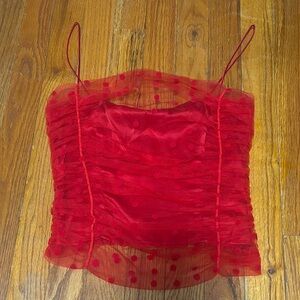 Reformation Red Sheer MeshTank